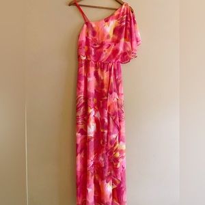 Adrianna Papell One Shoulder Maxi Gown